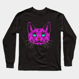 Pin Cat Head Long Sleeve T-Shirt